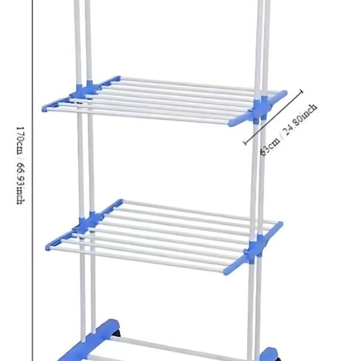 GENERICO - Tendedero Plegable de 3 Niveles con Ruedas y Diseño Compacto