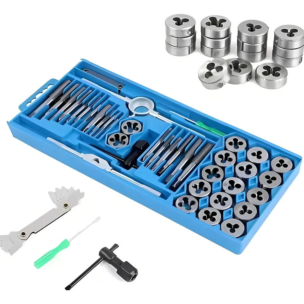 GENERICO - Set Completo de Terrajas Macho con 40 Piezas Metálicas