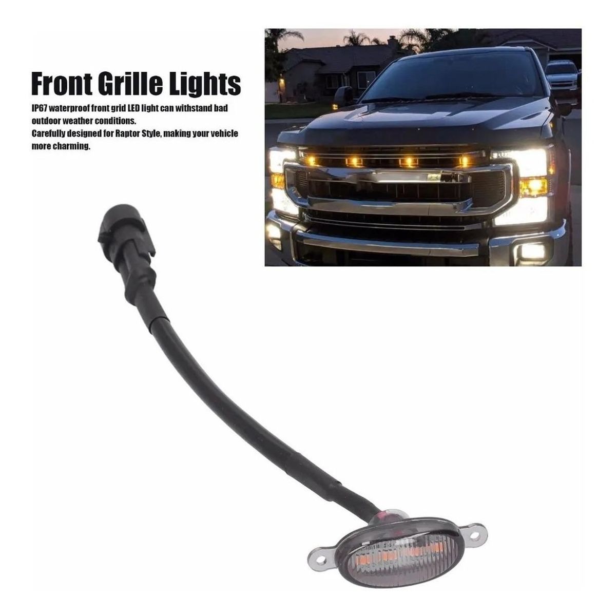 GENERICO - Iluminación LED Ámbar para Parrilla Frontal de Vehículos