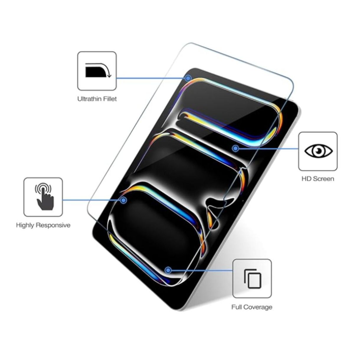 GENERICO - Protector de Vidrio Templado Ultra Delgado para iPad Air 13
