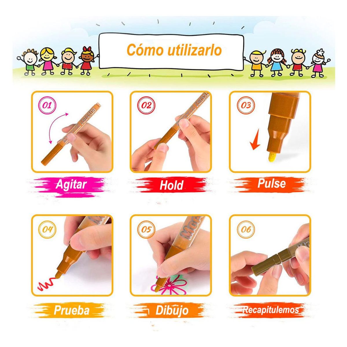 GENERICO - Set de 36 Rotuladores Acrílicos para Artistas Creativos