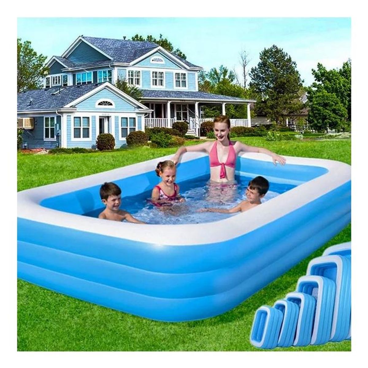 GENERICO - Piscina Inflable Rectangular Ideal para el Verano Familiar