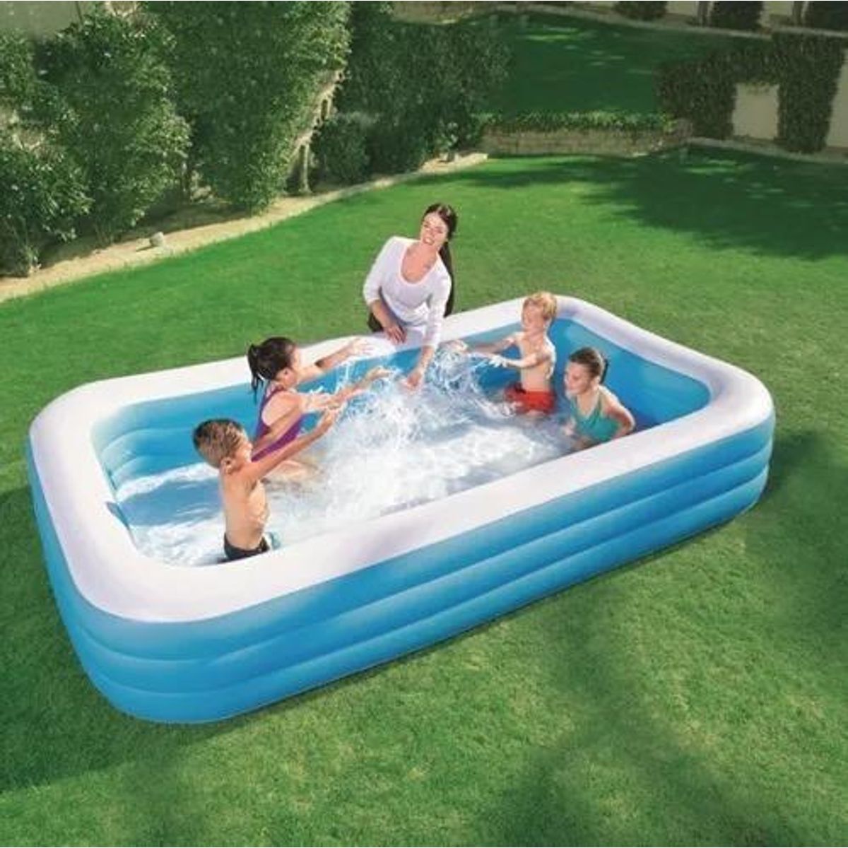 GENERICO - Piscina Inflable Cuadrada para Diversión Aquática Familiar.