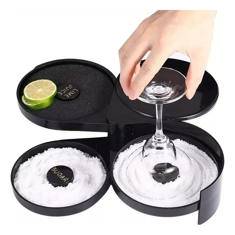 GENERICO - Escarchador de Vaso Plástico para Sal en 3 Compartimentos