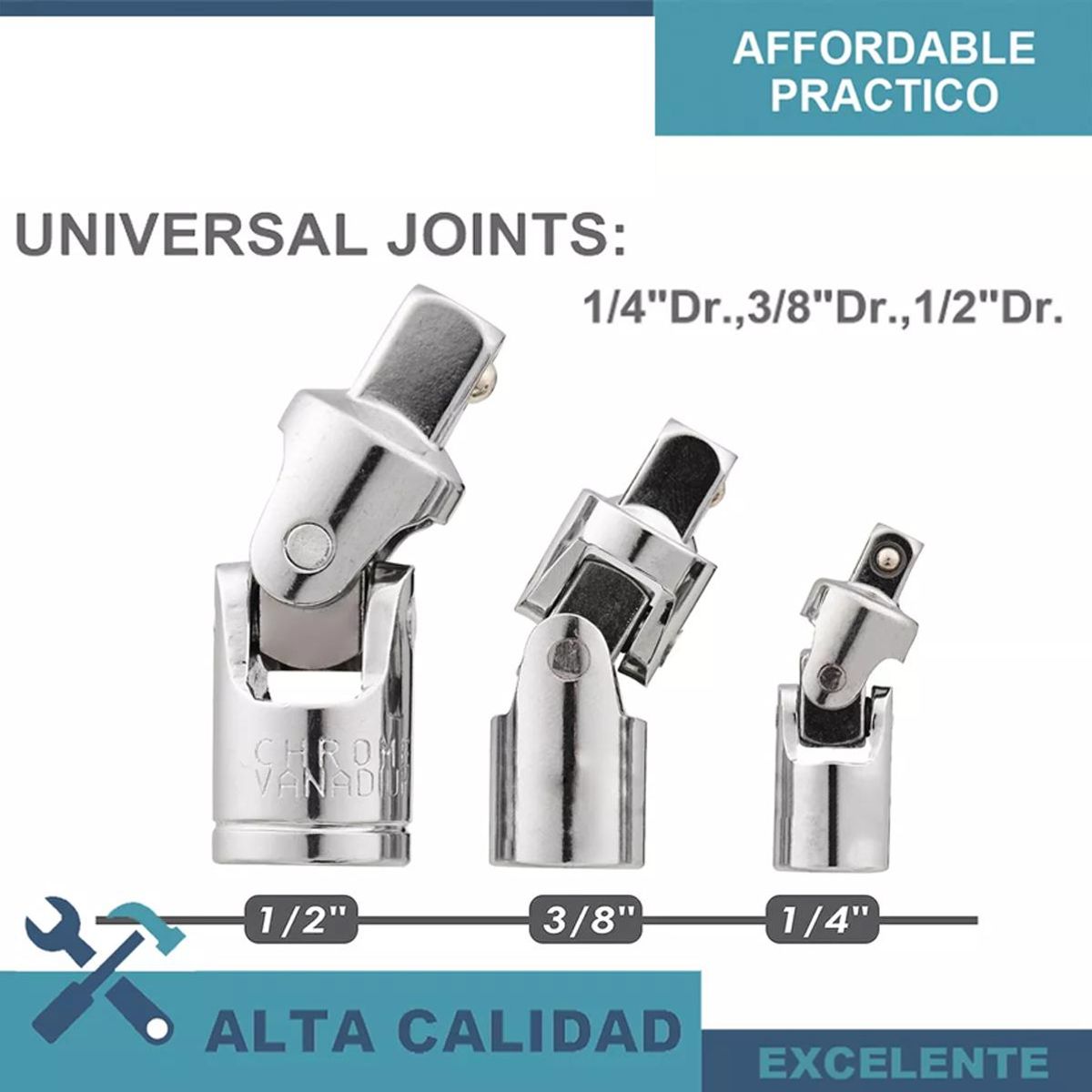 GENERICO - Juego de Llaves Mecánicas con Extensiones y Adaptadores 15pzs