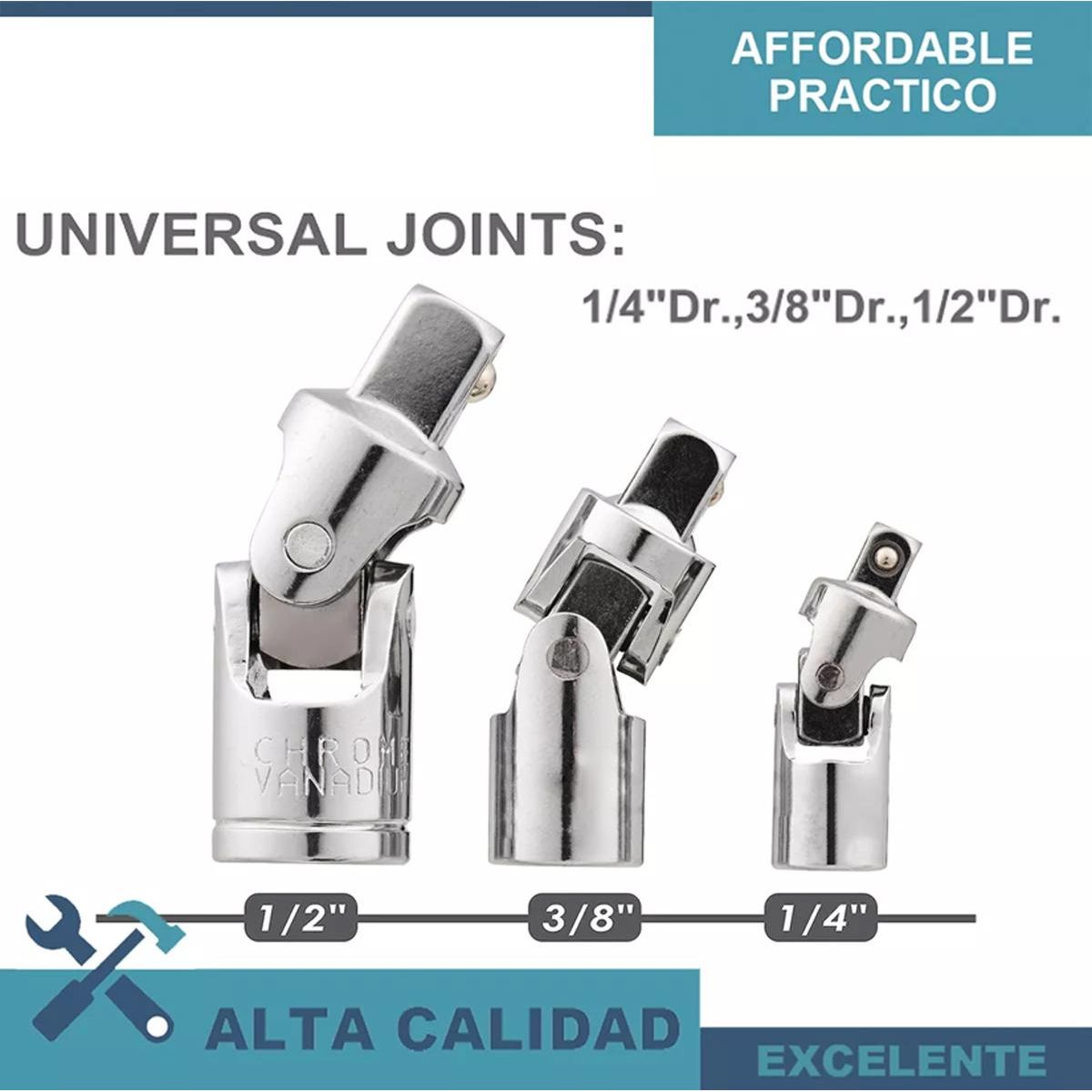 GENERICO - Juego de Llaves Mecánicas con Extensiones y Adaptadores 15pzs