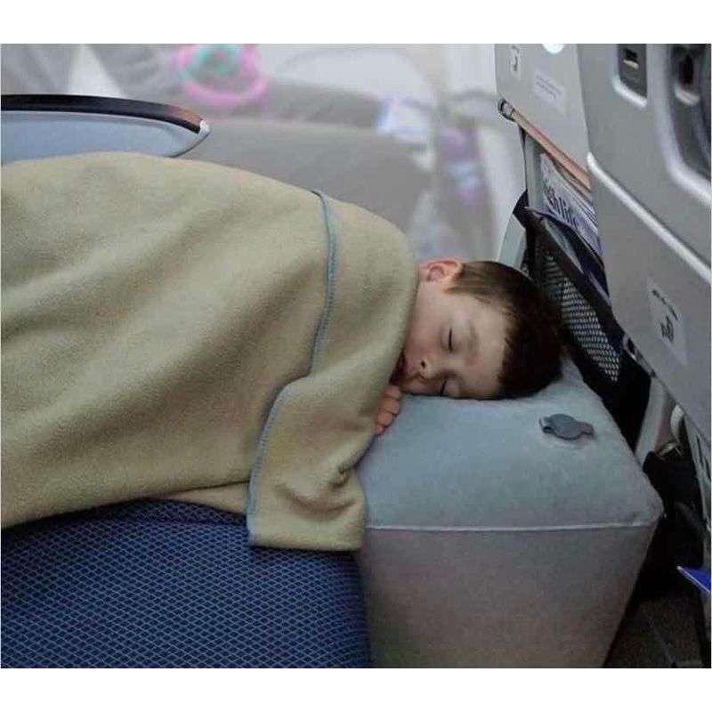 GENERICO - Cojín Inflable Azul para Descanso y Soporte en Viajes
