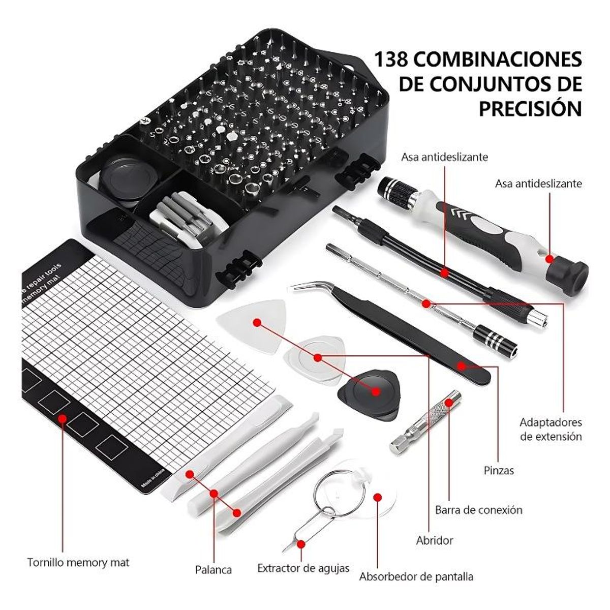 GENERICO - Juego de Destornilladores Magnéticos de Precisión 138 en 1