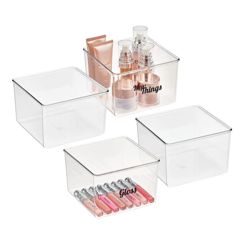 GENERICO - Organizador Acrílico de Maquillaje con Etiquetas Transparentes