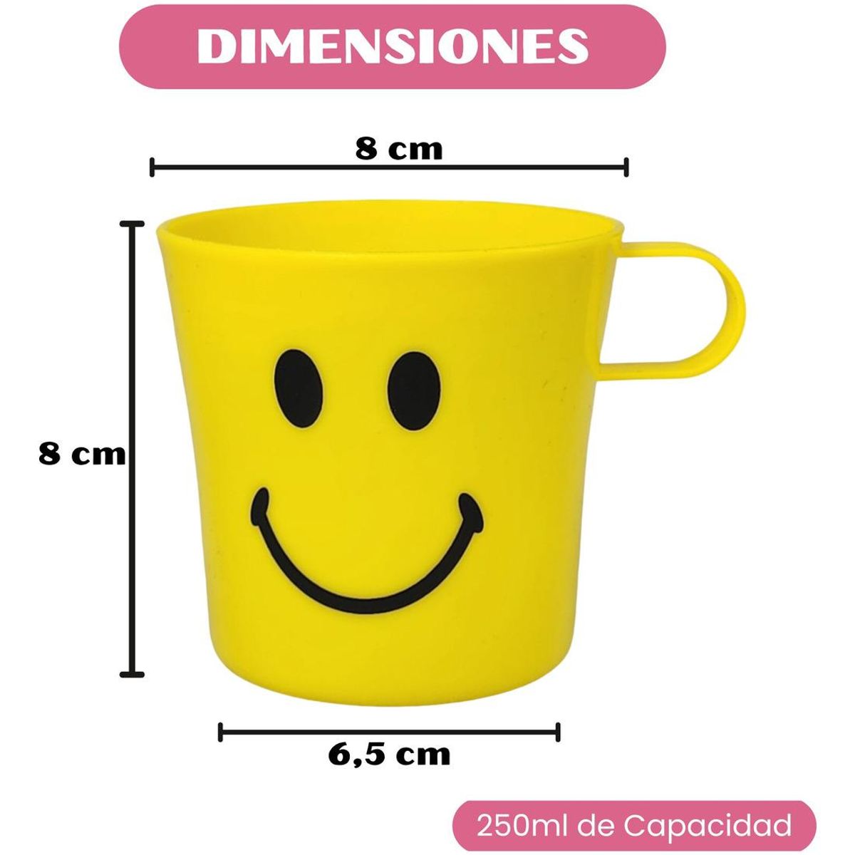 GENERICO - Pack Colorido de 12 Bowls y Vasos con Carita Feliz