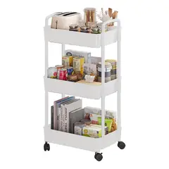 GENERICO - Carrito Organizador Multiusos con Ruedas y 3 Estantes