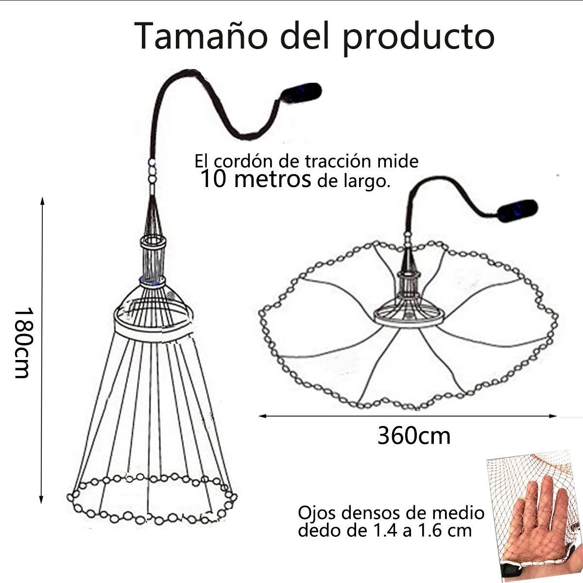 GENERICO - Red de Pesca de Malla 14 Lanza y Captura Fácil 36 m