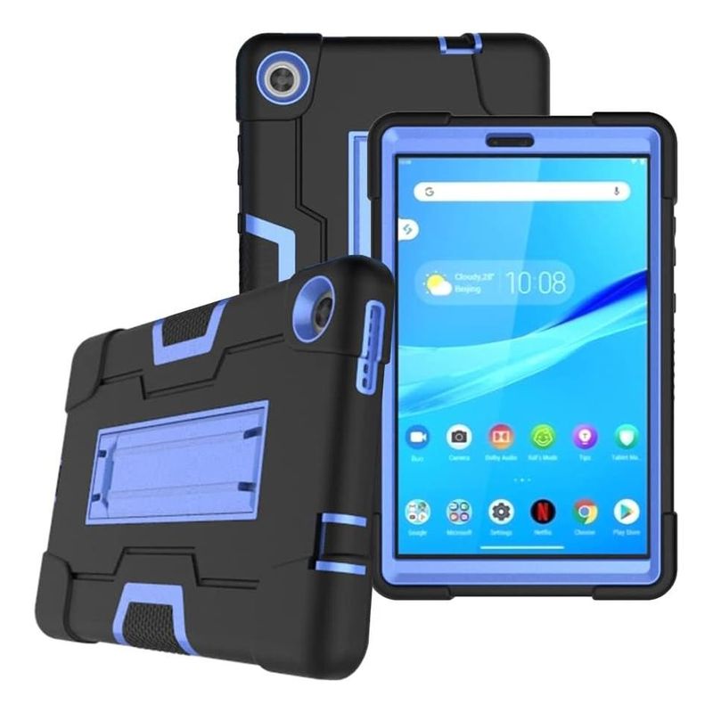 GENERICO - Funda Infantil Negra y Azul con Soporte para Tablet 8