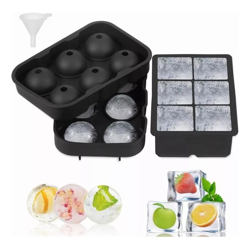 GENERICO - Bandejas de Hielo Flexibles de Silicona para Bebidas Perfectas