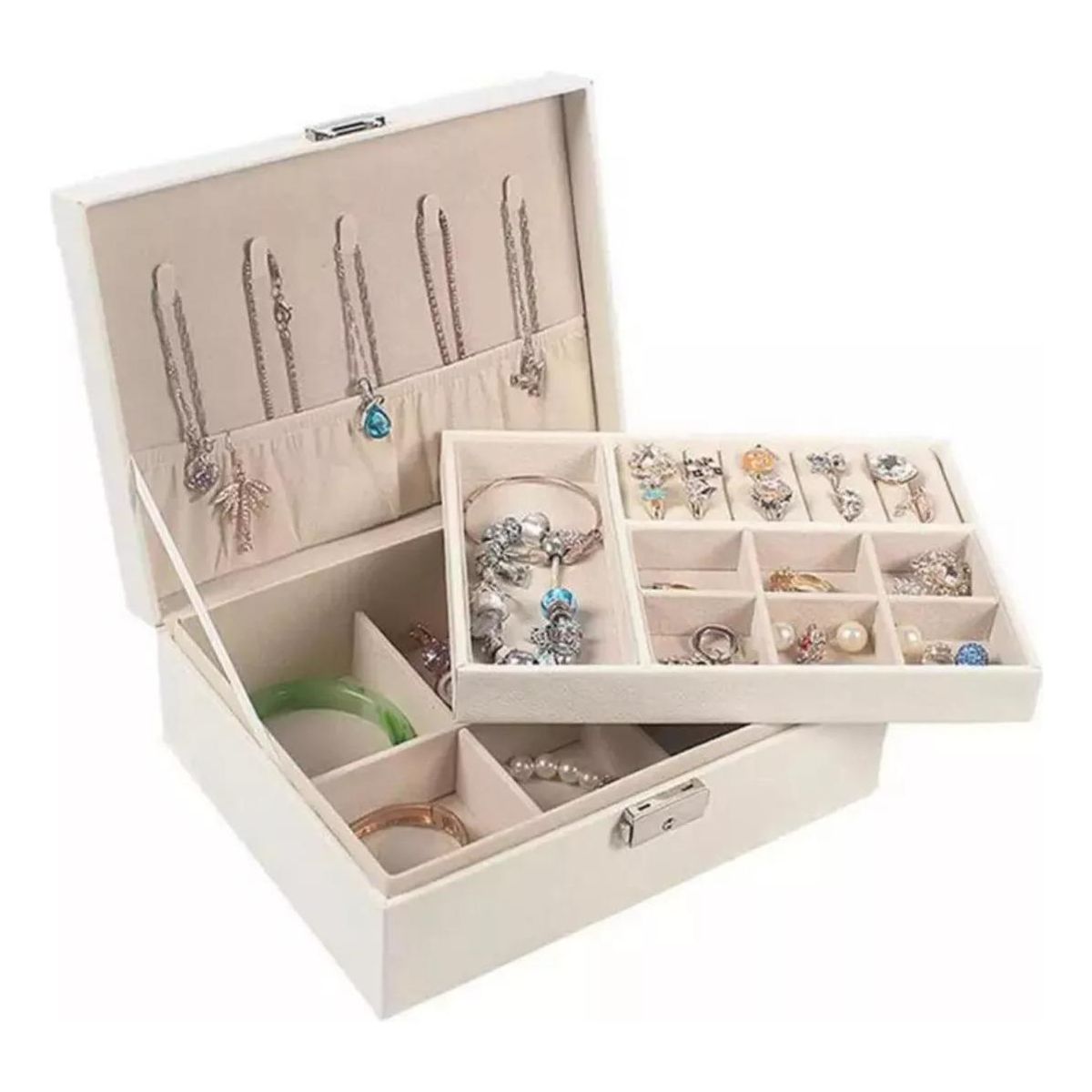 GENERICO - Joyero Organizador Elegante con Divisiones y Cerradura