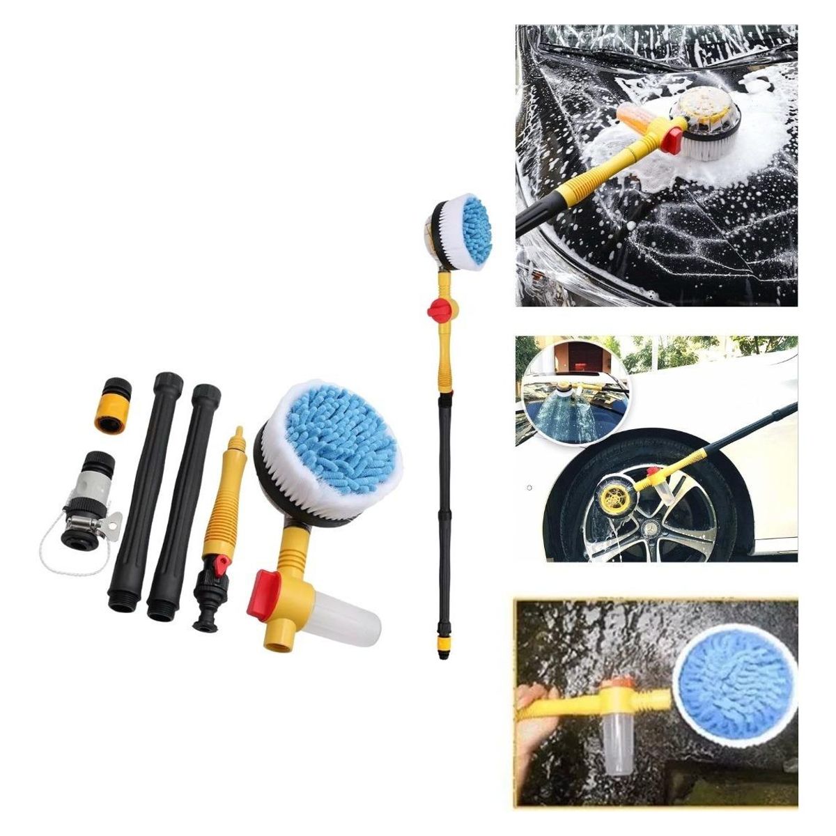 GENERICO - Cepillo Rotatorio para Lavado de Autos con Dispensión de Jabón