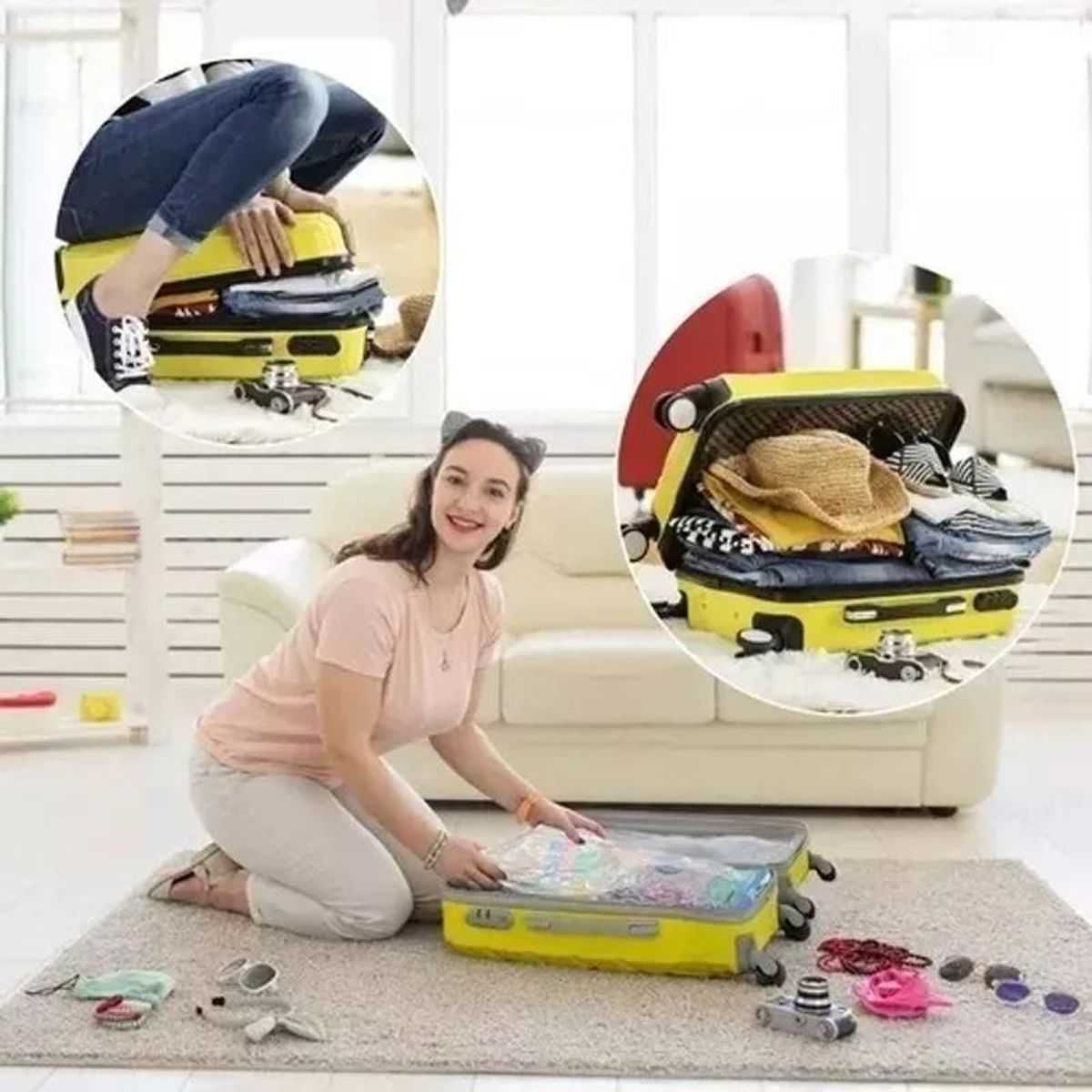 GENERICO - Bolsas de Almacenamiento al Vacío con Bomba Manual Reutilizables