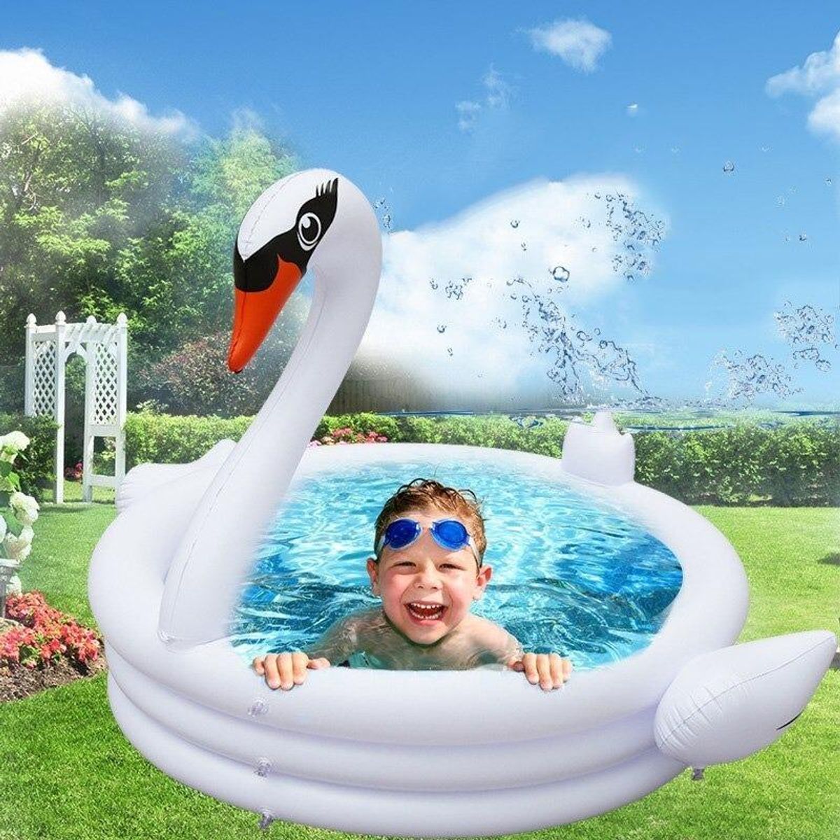GENERICO - Cisne Inflable Eco Amigable para Diversión Acuática Infantil