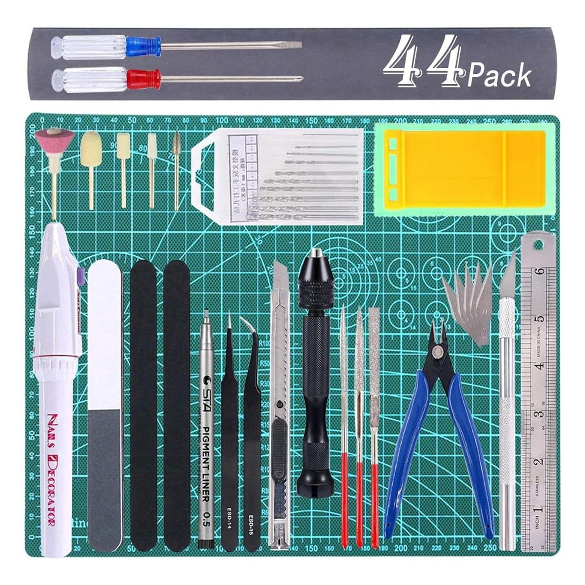 GENERICO - Kit Completo de Herramientas para Modelismo y Maquetas 44 Piezas