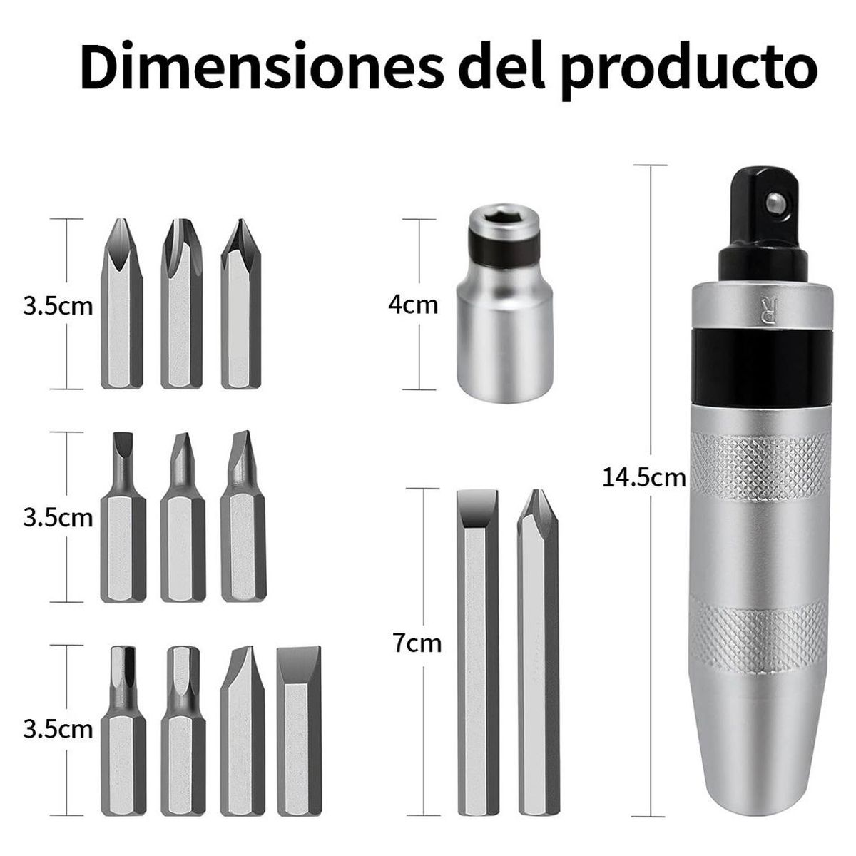 GENERICO - Destornillador de Impacto 13 en 1 con Mango Antideslizante