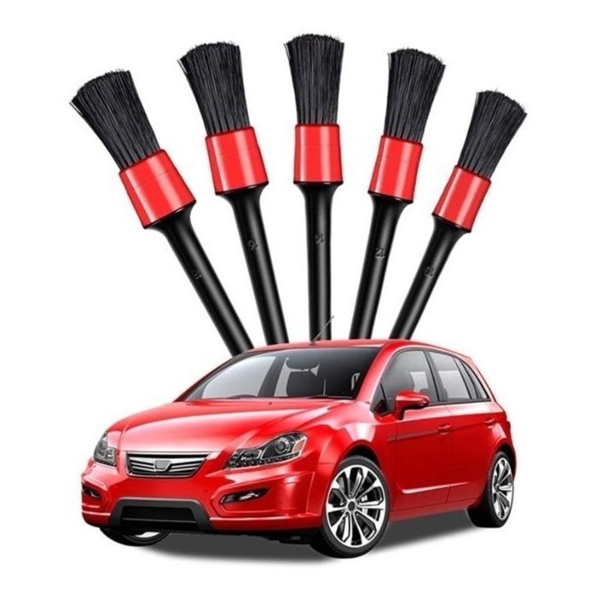 GENERICO - Juego de 5 Pinceles para Limpieza Detallada de Auto