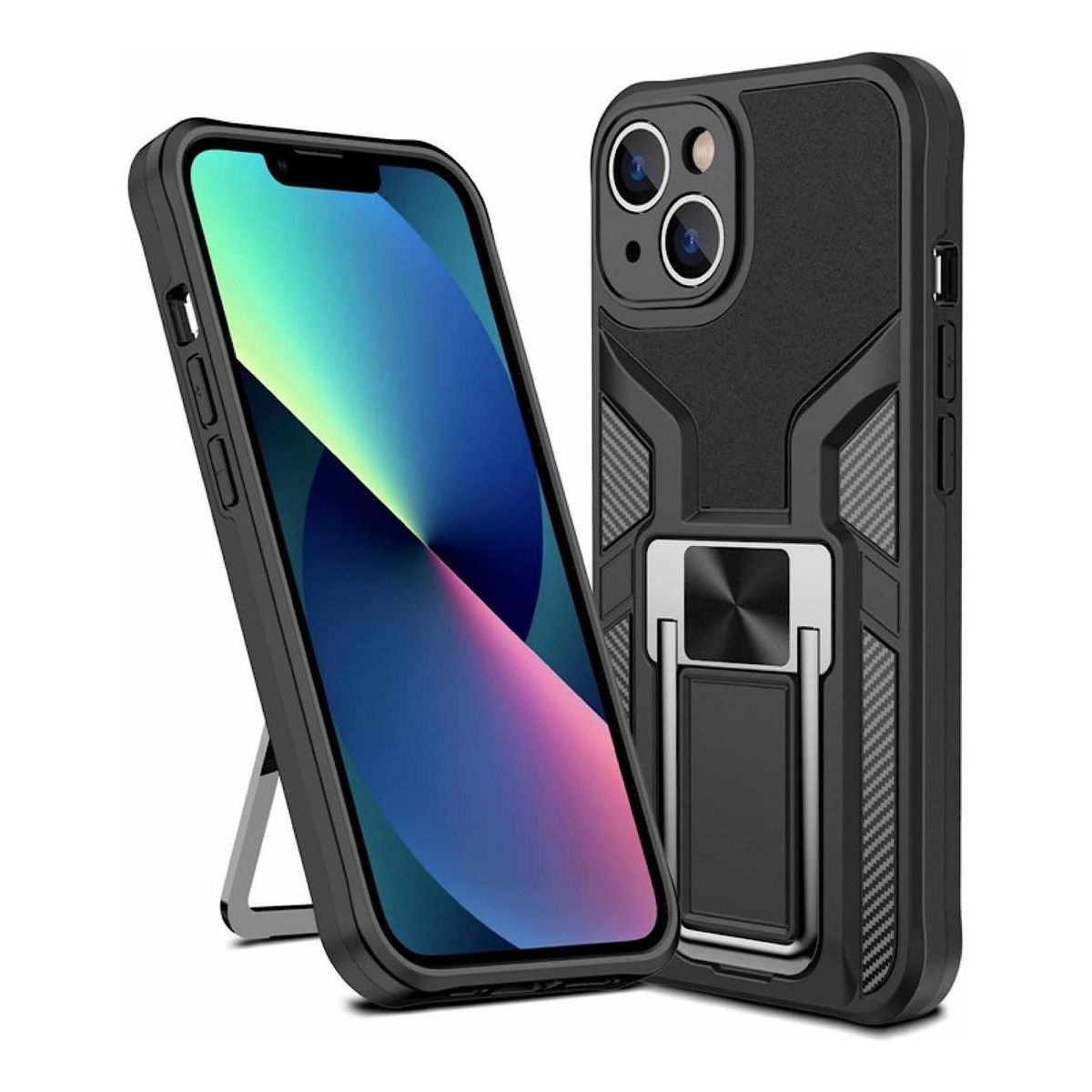 GENERICO - Funda Armor con Anillo y Protección para iPhone 13