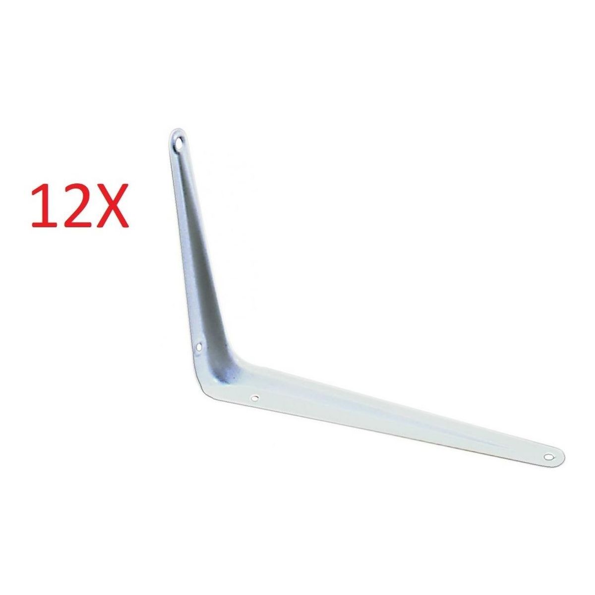 GENERICO - Pack de 12 Escuadras Blancas para Estantes de 15x20 cm