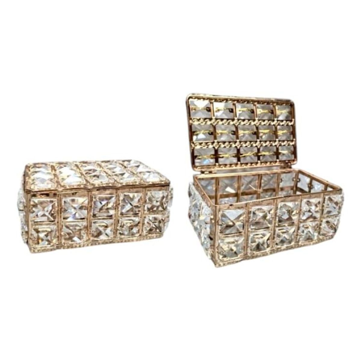 GENERICO - Joyero Pequeño de Cristal para Almacenar Joyas Elegante