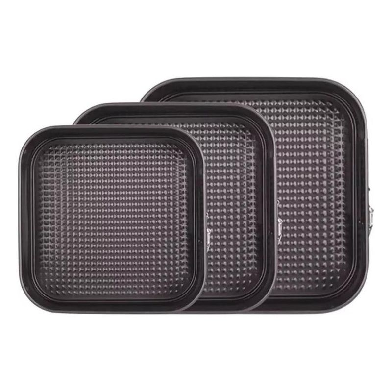 GENERICO - Set de Moldes Cuadrados Desmontables para Tortas 242628 cm