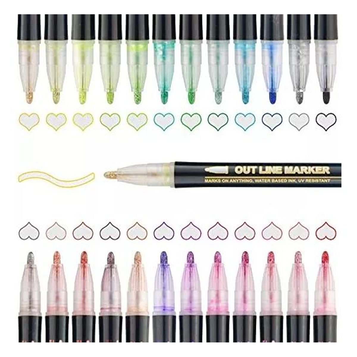 GENERICO - Rotuladores Doble Línea Multicolor para Escritura Creativa