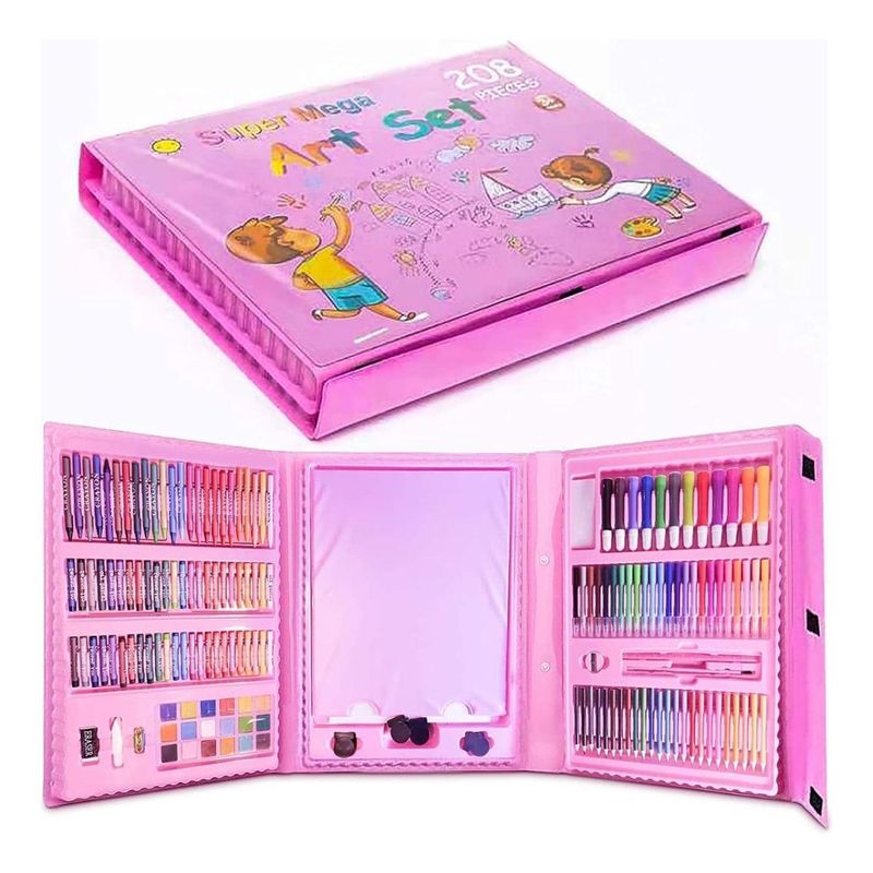 GENERICO - Kit de Arte Portátil para Niños con 208 Piezas Coloridas