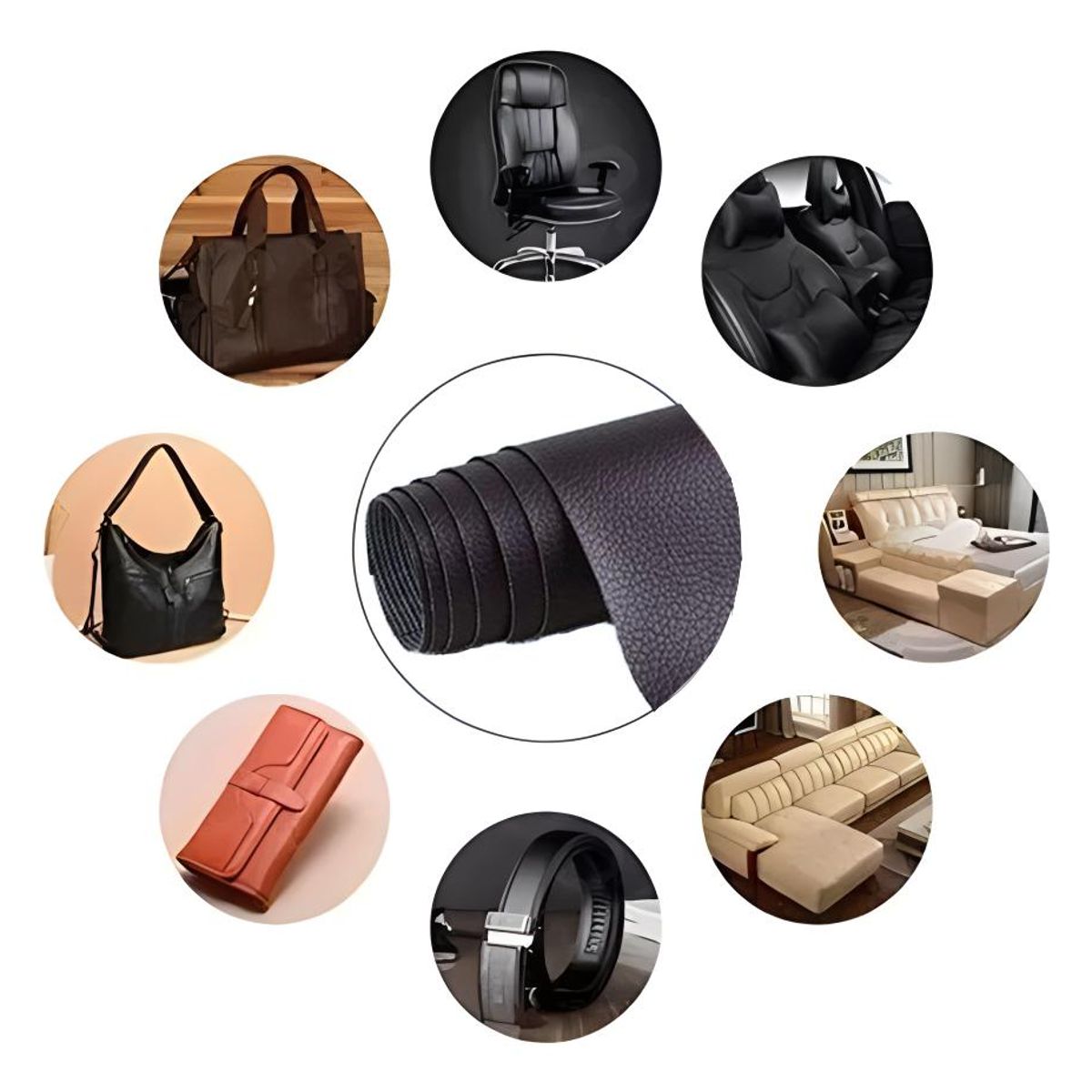 GENERICO - Parche Autoadhesivo de Cuero Sintético para Reparaciones DIY