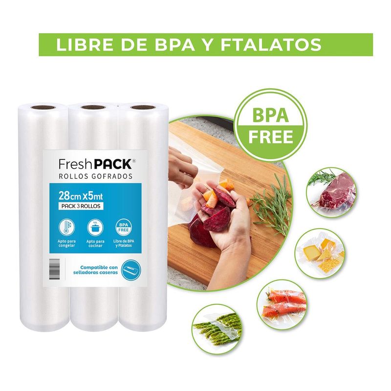 GENERICO - Rollo Sellado al Vacío 28cm x 15mt 80 micras y BPA Free