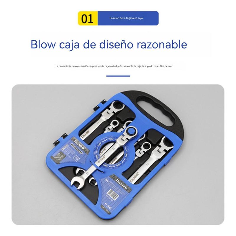 GENERICO - Juego de Llaves Combinadas con Chicharra - 7 Piezas