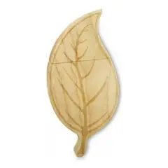 GENERICO - Pendrive 32 GB Diseño Corazón y Hoja de Madera Natural