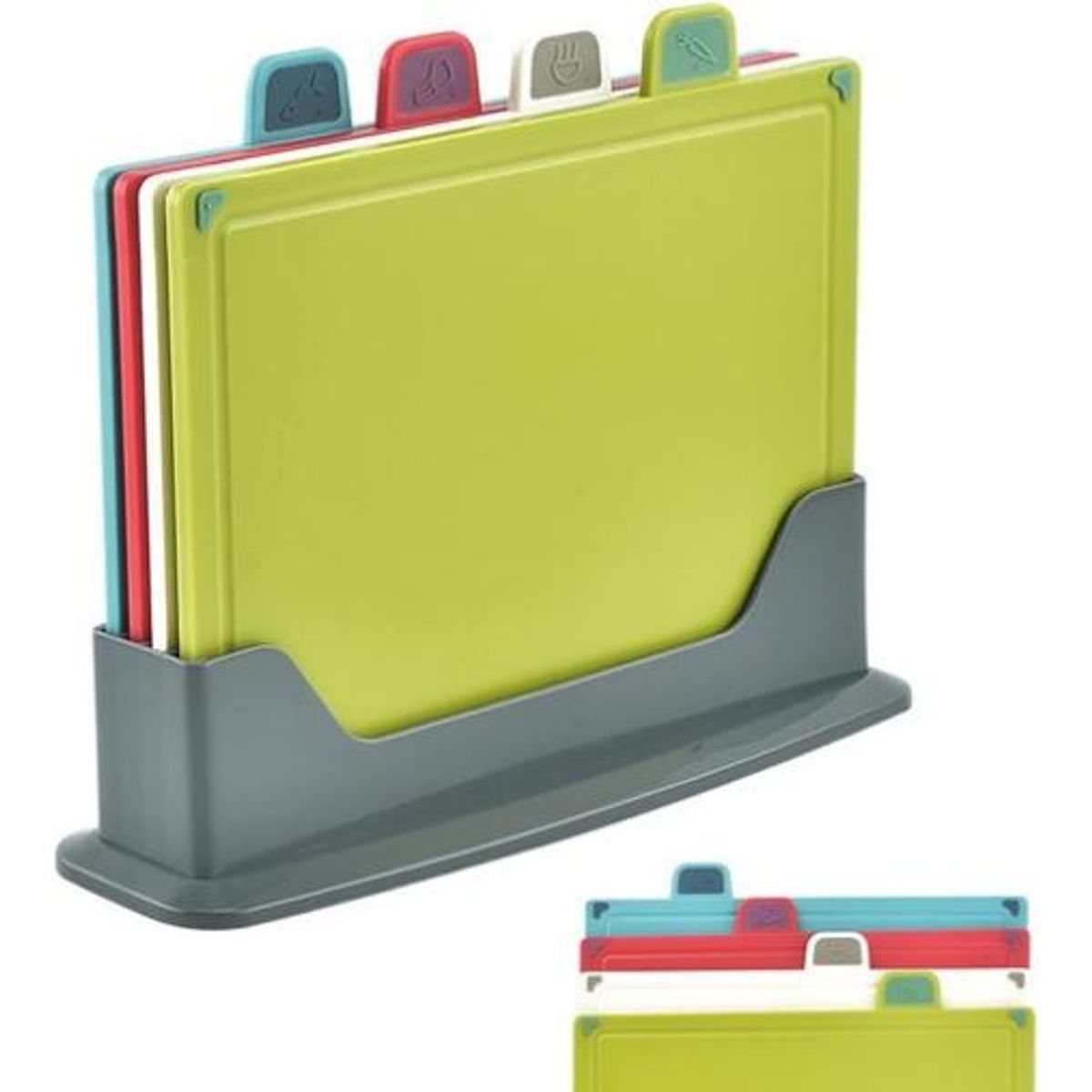 GENERICO - Tablas de Cortar Antideslizantes con Código de Colores 4 Pz