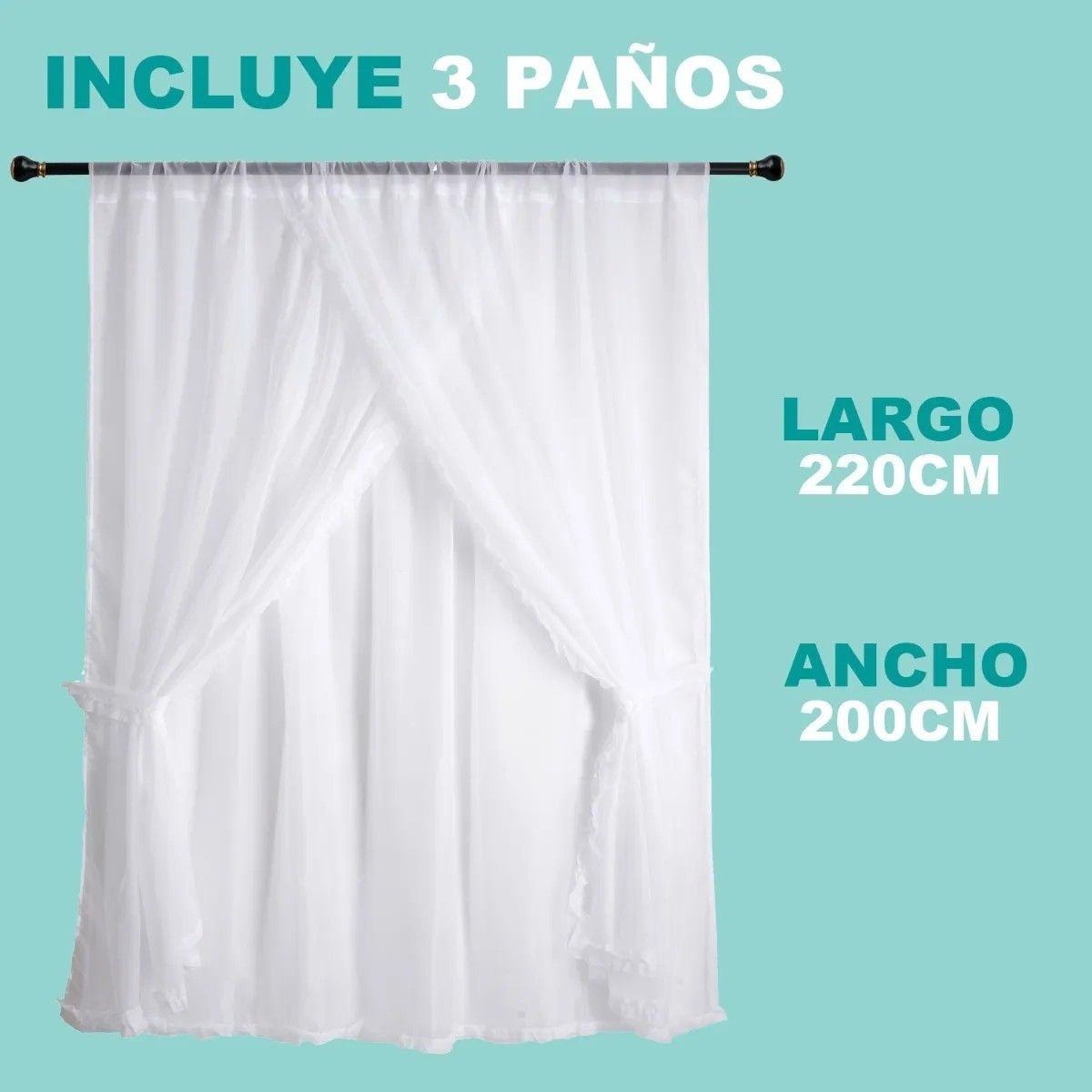 OKAY - Velo Romantico 3 Paños 200x220cm