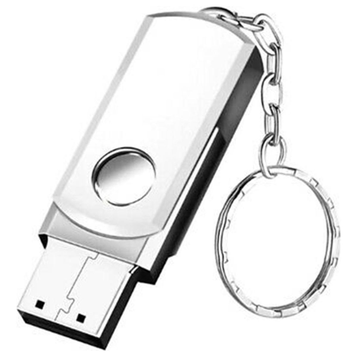 GENERICO - Pendrive Giratorio Metálico 8GB USB 20 Compacto Plateado
