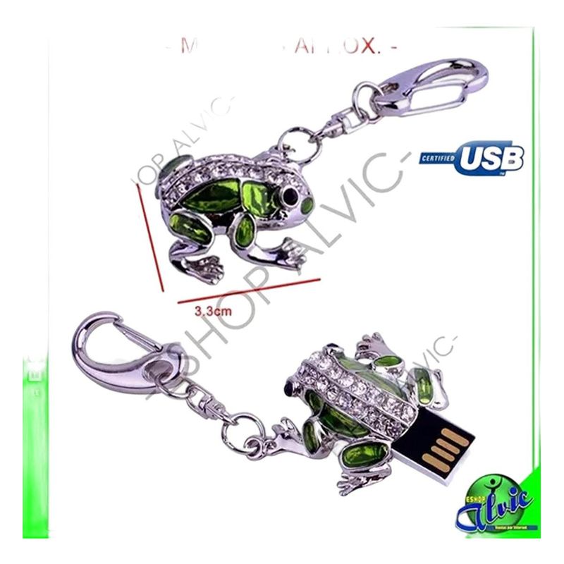 GENERICO - Pendrive Llavero Rana 32GB USB 20 Con Adaptador SD
