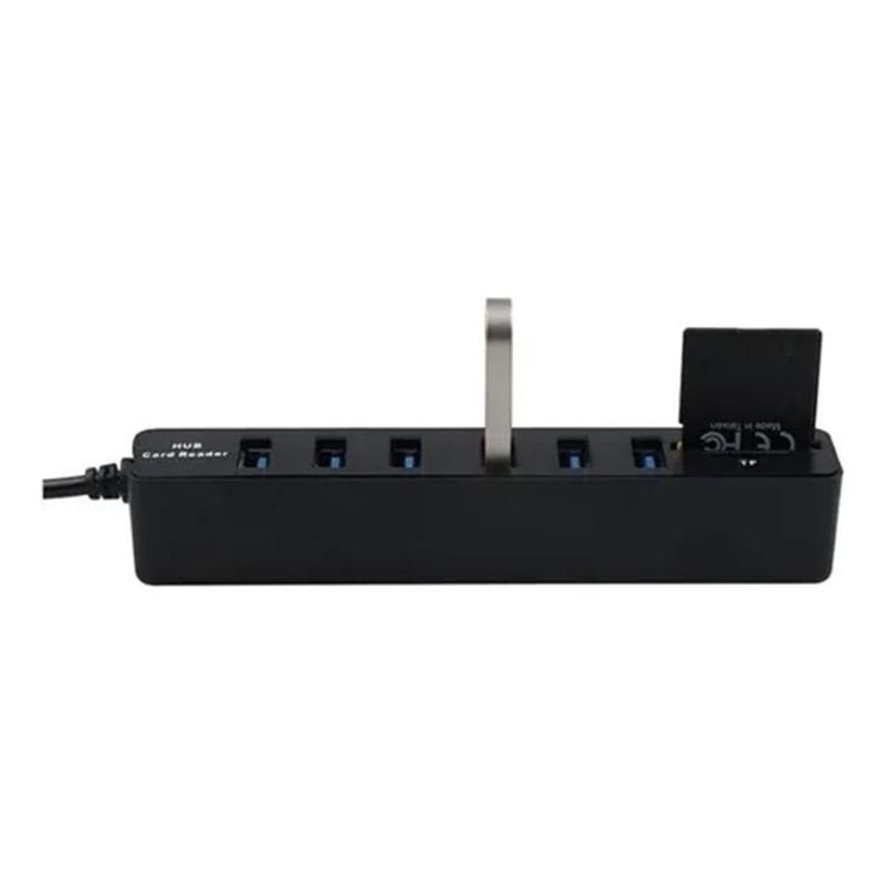 GENERICO - Adaptador Hub Multifuncional 6 Puertos USB 30 y Lector SD