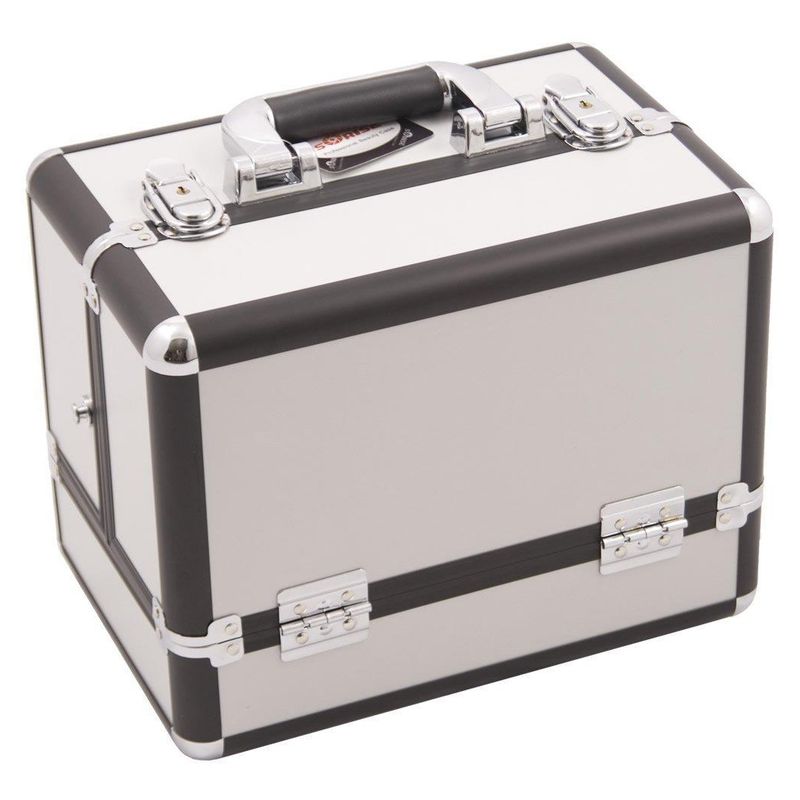GENERICO - Estuche de Maquillaje Profesional Plegable en Blanco Mate