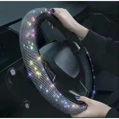GENERICO - Funda de Volante con Brillantes para Auto Set de 7 Piezas