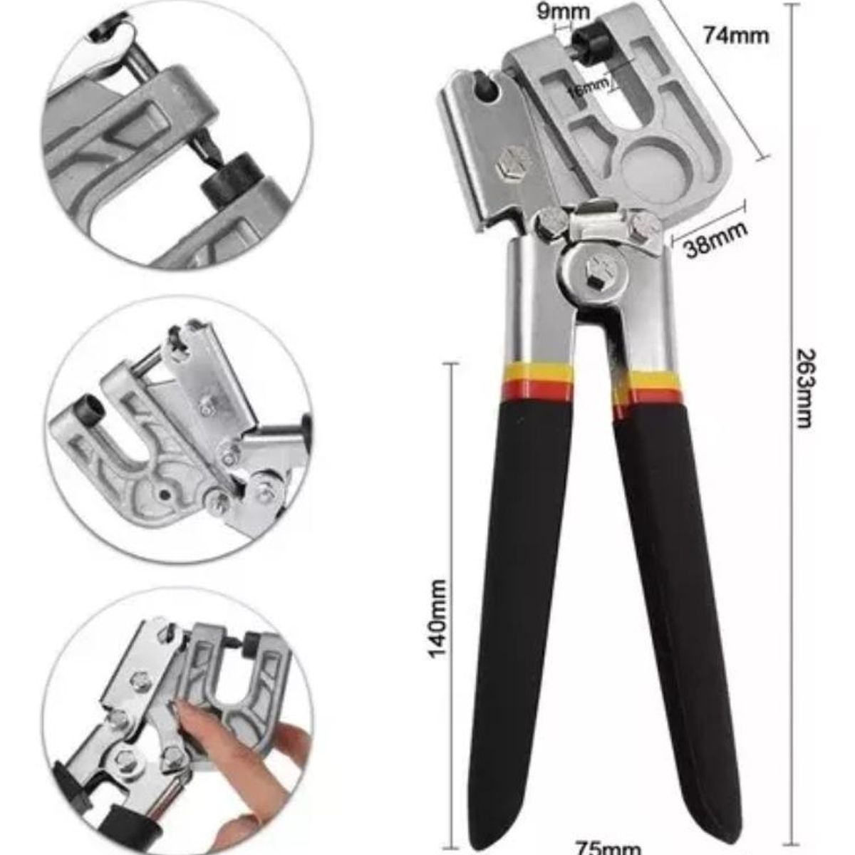 GENERICO - Alicate Punzador Ergonómico para Unión de Perfiles Metálicos
