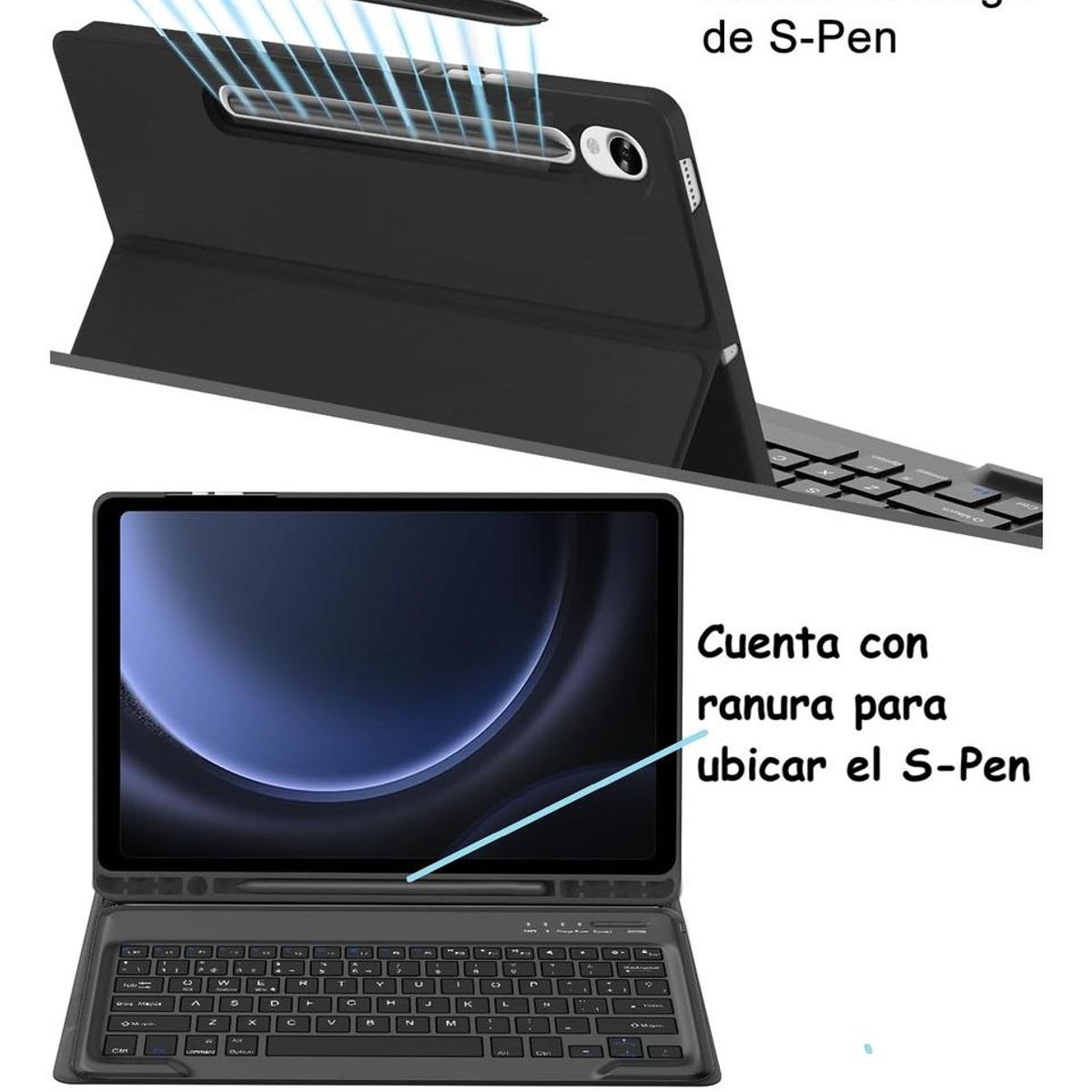 GENERICO - Funda Plegable con Teclado Bluetooth para Galaxy Tab 146