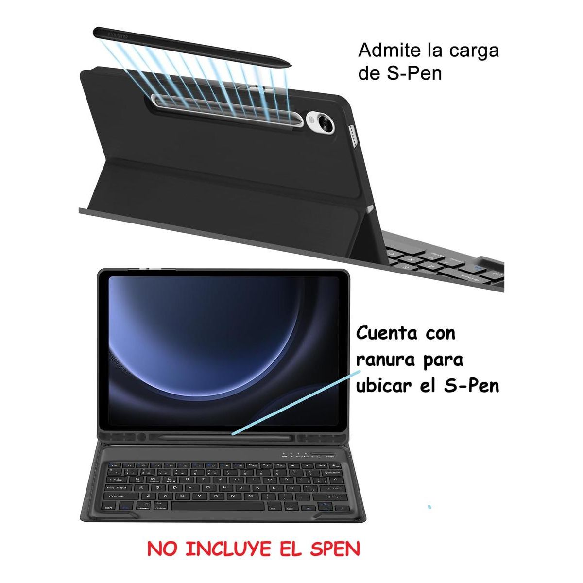 GENERICO - Funda Plegable con Teclado Bluetooth para Galaxy Tab 146