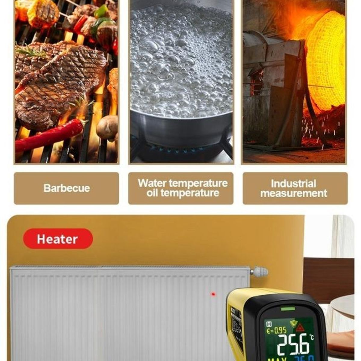 GENERICO - Termómetro Infrarrojo Digital con Lectura Rápida y Precisa