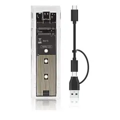 GENERICO - Carcasa Transparente SSD M2 NVMe USB-C 10Gbps Sin Herramientas