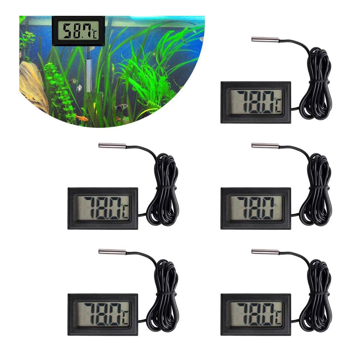 GENERICO - Pack de 5 Termómetros Digitales con Sonda Precisión -50 a 110 °C.