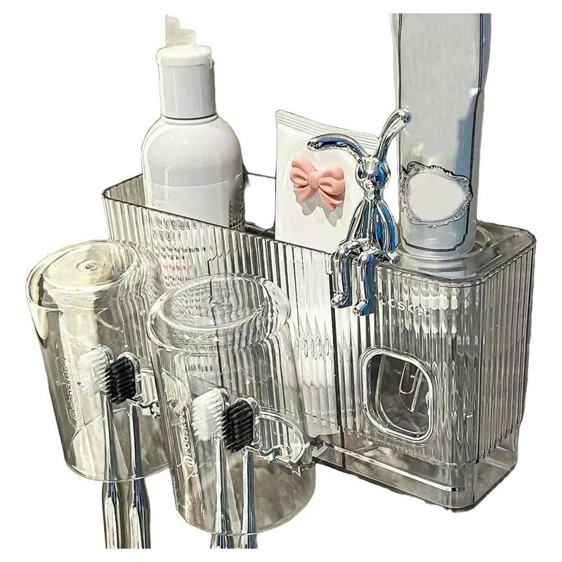 GENERICO - Dispensador de Pasta Dental y Cepillos con 2 Vasos Organizador