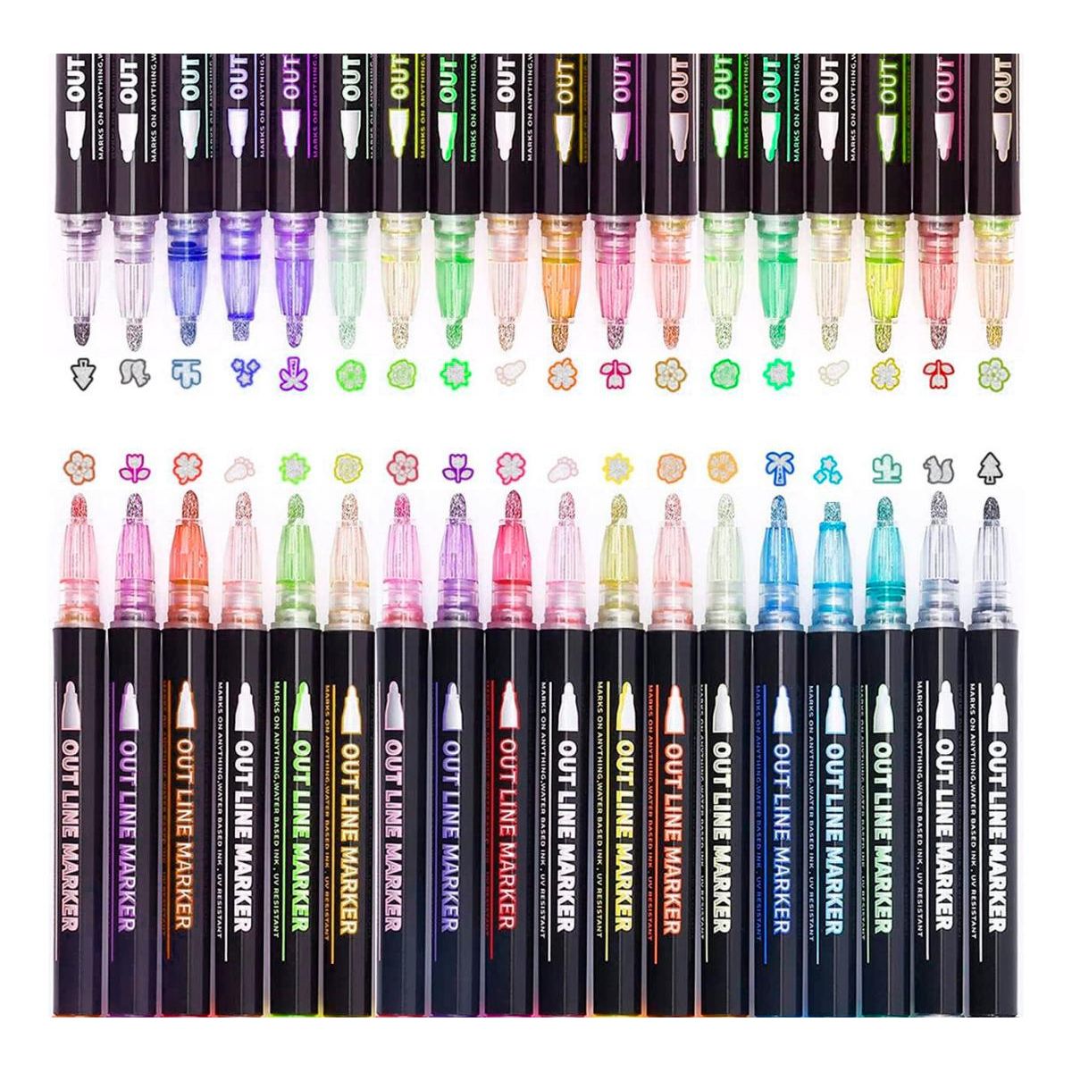 GENERICO - Rotuladores Mágicos Metálicos de Colores 36 Efectos Únicos